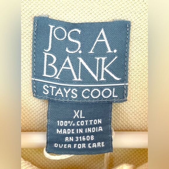 Jos A. Bank Mens XL Solid Ivory Short Sleeve Stays Cool Relaxed Fit Polo Shirt - Picture 7 of 8